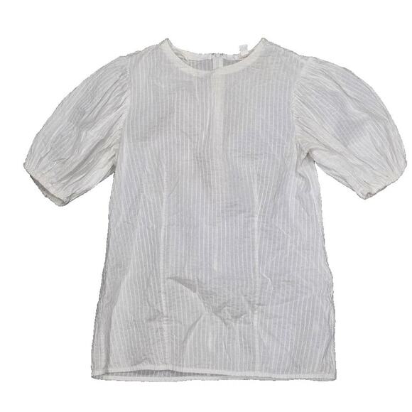 COS Tops - Cos Puffed Sleeves Cotton White Blouse Top Size S A003711